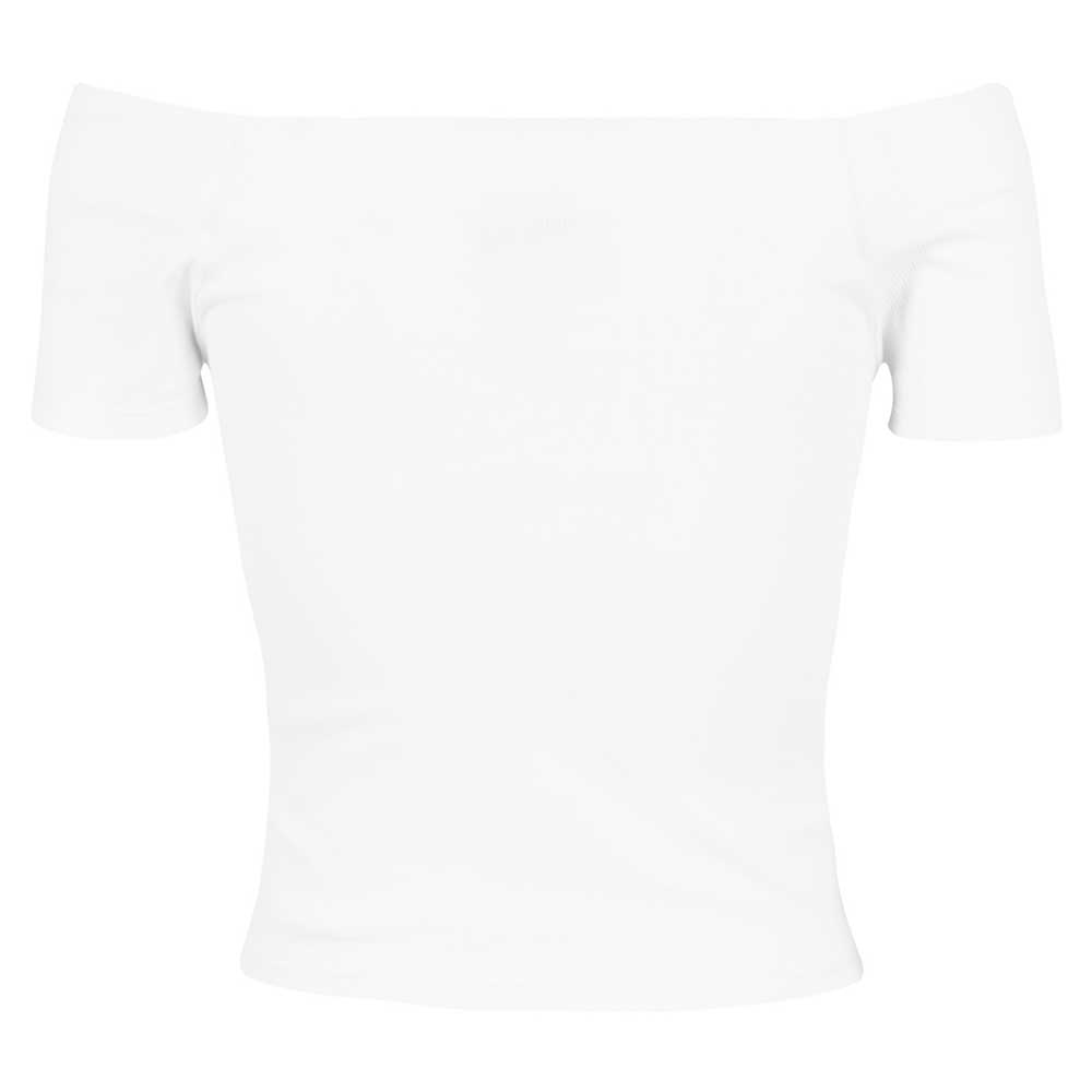 Urban Classics - Off Shoulder Rib Crop top - Wit